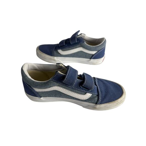 VANS OLD SKOOL V SHOE Blue/Light Blue KIDS SIZE 2.5 New W/O Box - Picture 3 of 9